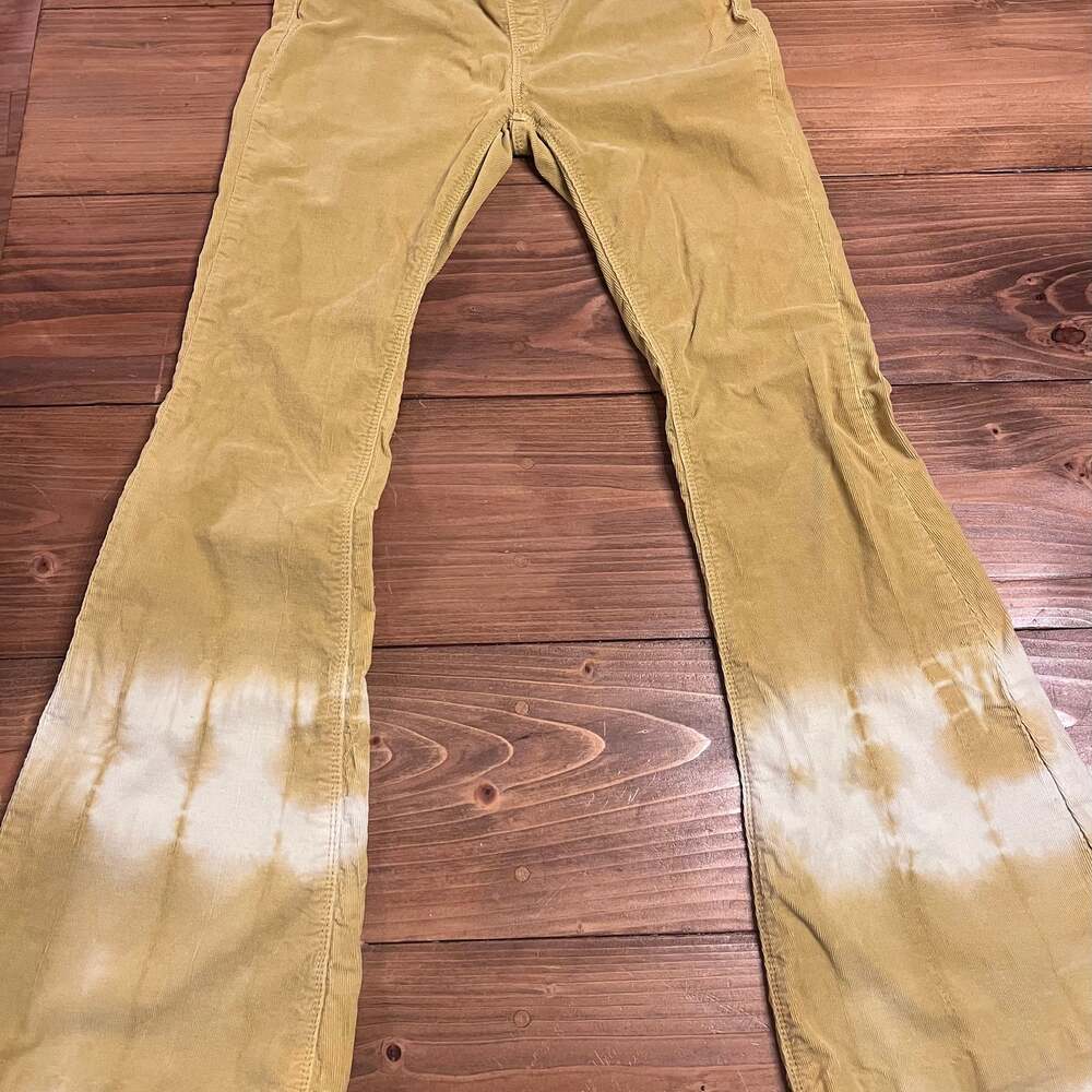 We The Free West Coast Relaxed Flare Corduroy in tye dye gold  27 - Picture 3 of 9